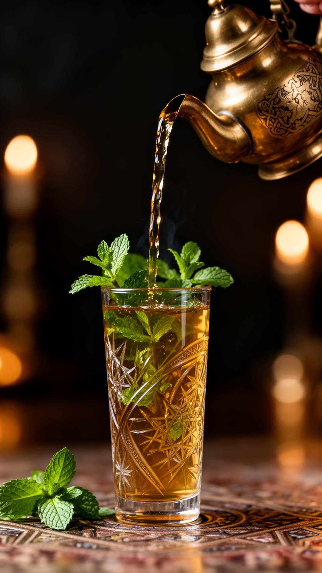 Té marroquí siendo servido