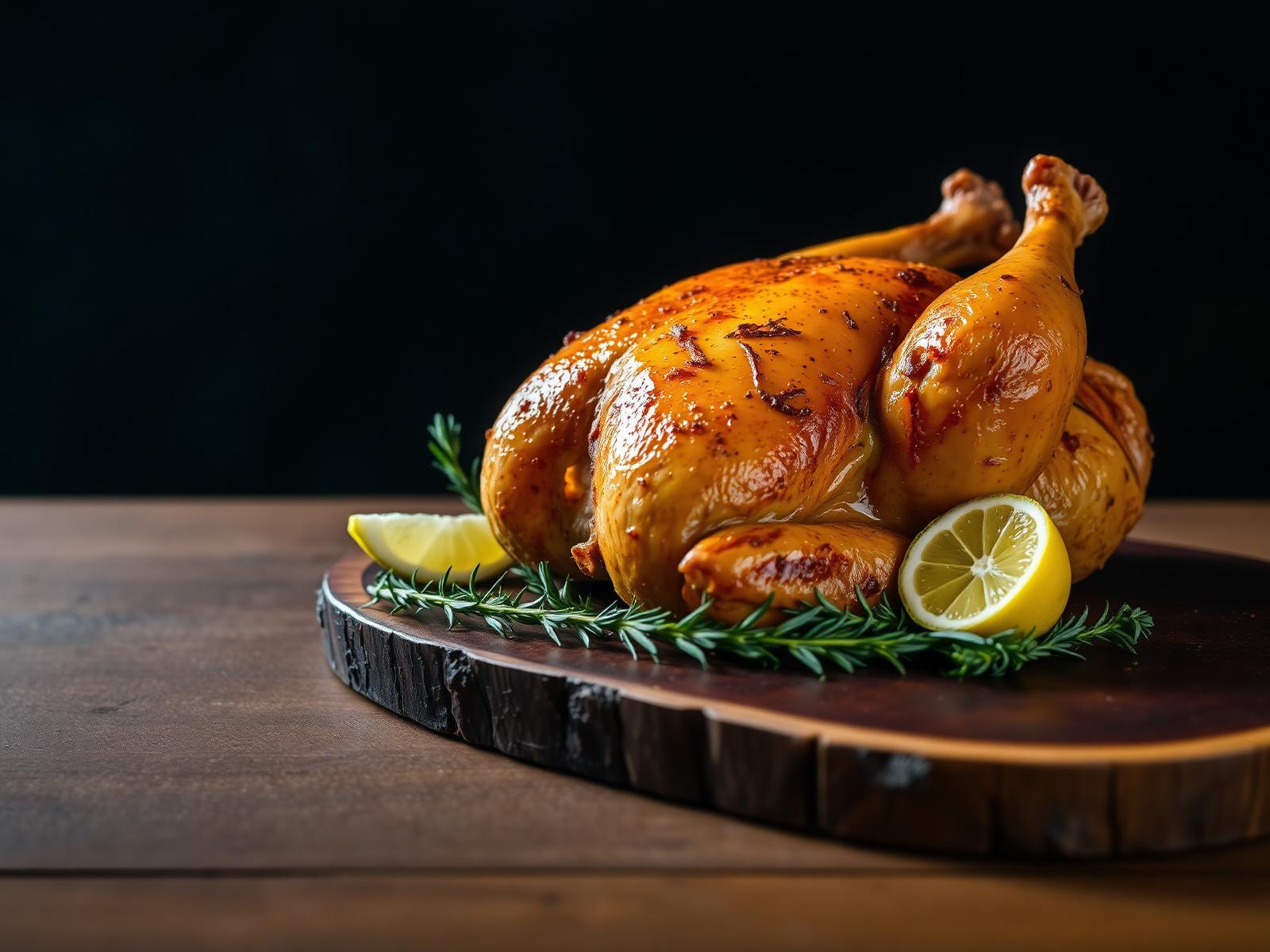 Pollo asado tradicional español, estrella de la casa
